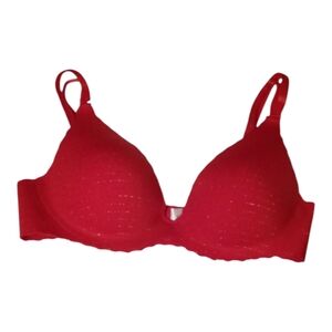 Red Sculpture Cup Pushup Bra